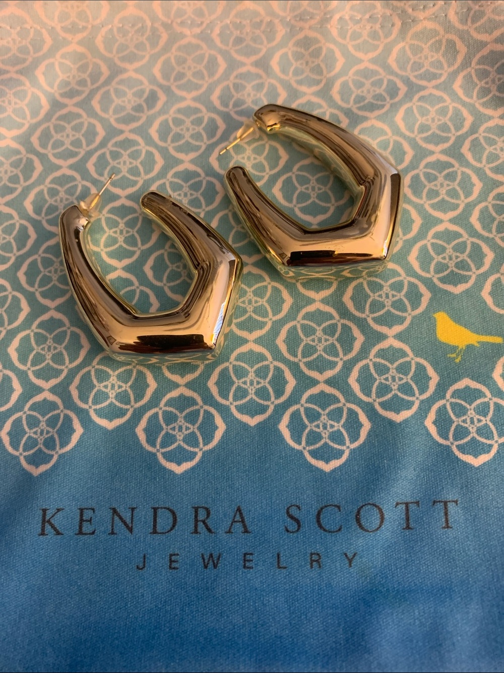 Kendra Scott Polished Goldtone Angular Hoop Earrings